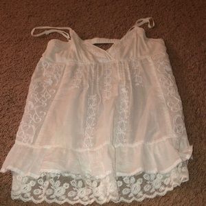 Cute white flowy tank top